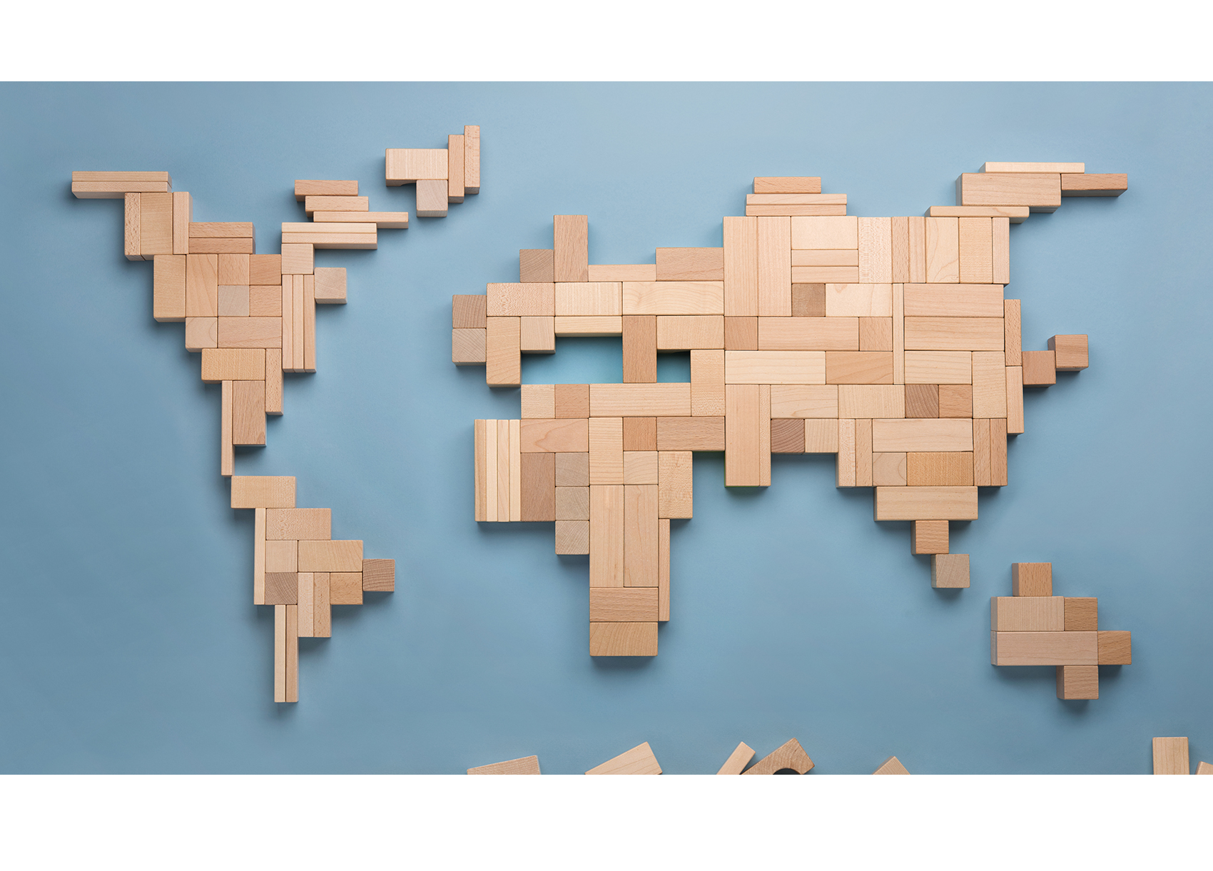 Weltkarte aus Baukltzen