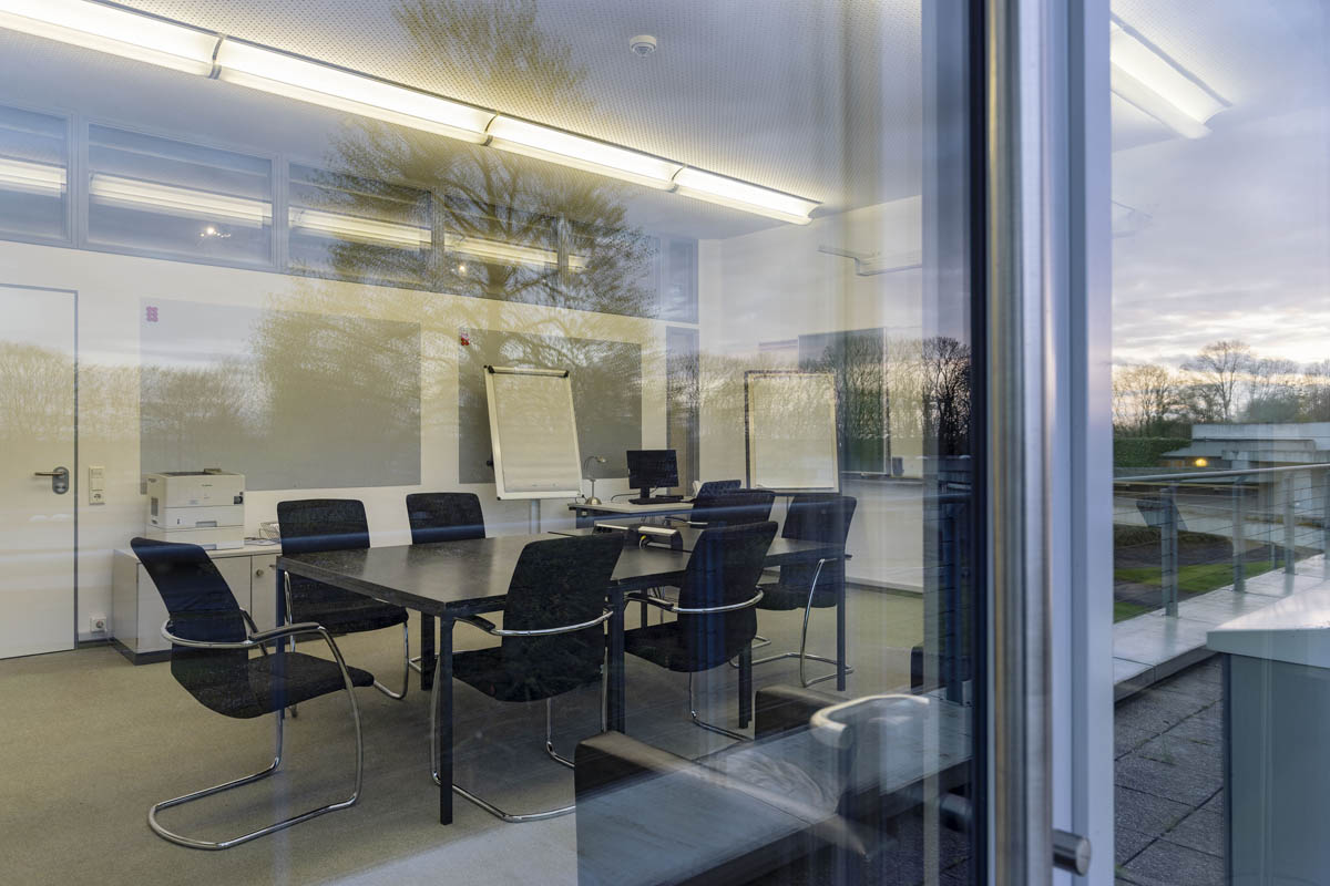 The Elias Room through the windows.