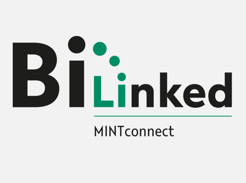 Das BiLinked Logo mit der Unterschrift "MINTconnect"