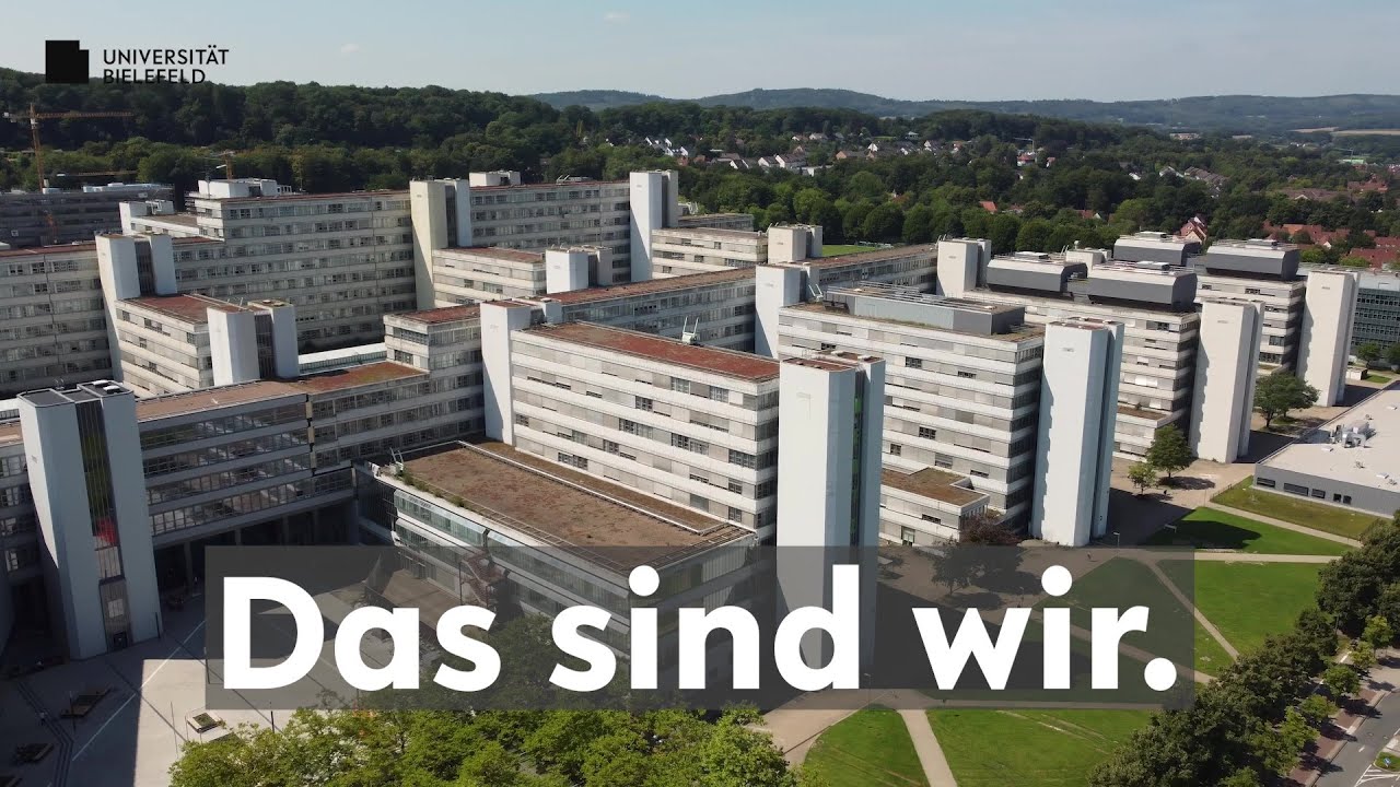 Das Hauptgebäude der Universität Bielefeld aus der Vogelspektive