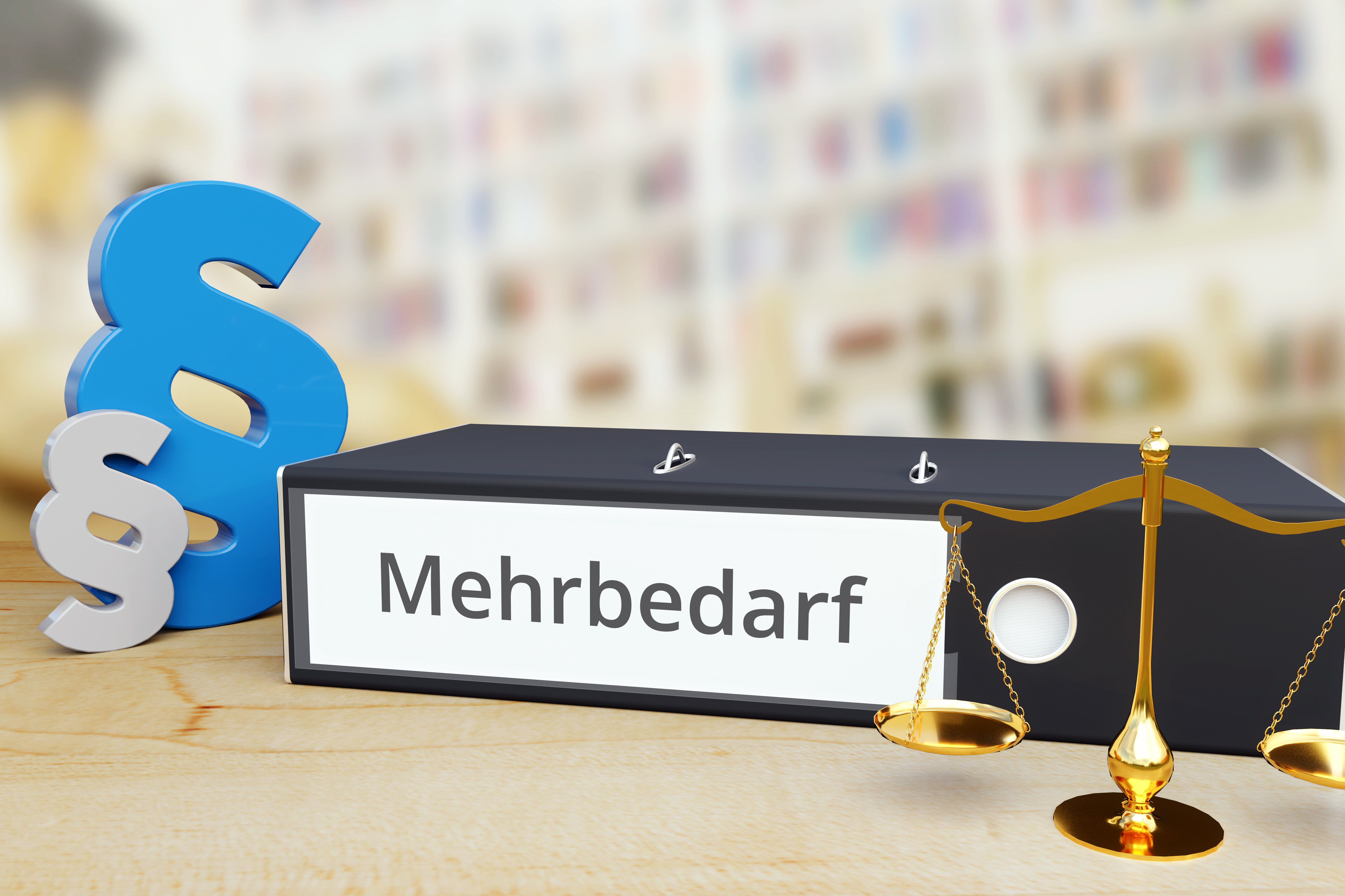 Aktenordner mit Aufschrift Mehrbedarf