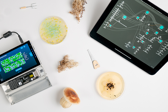 sequencer, agar plates, samples and tablet