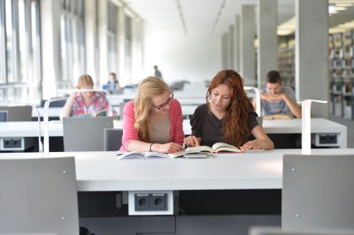 Menschen in der Bibliothek