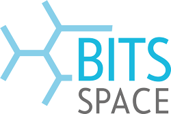 Grafische, simple Außenansicht des neuen Gebäudeteils A/B mit dem gekennzeichneten BITS SPACE 