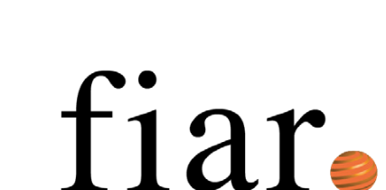 Kachel mit Link zur externen Seite des Journals FIAR. Bild des FIAR Logos (Schwarzer fair Schriftzug auf weißem Grund mit kleinem orangenen Punkt in der linken unteren Ecke
