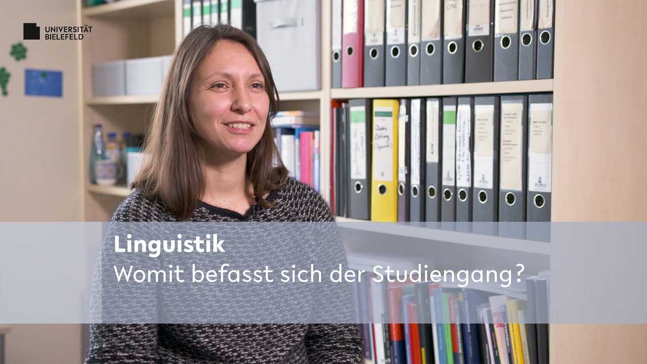 Standbild des Videos von Birte Schaller, die den Studiengang BA Linguistk erklrt