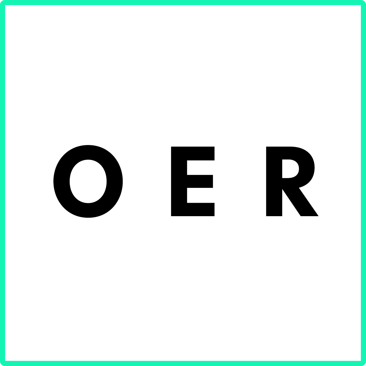 Grafik zu Open Educational Resources bestehend aus den Buchstaben "OER"