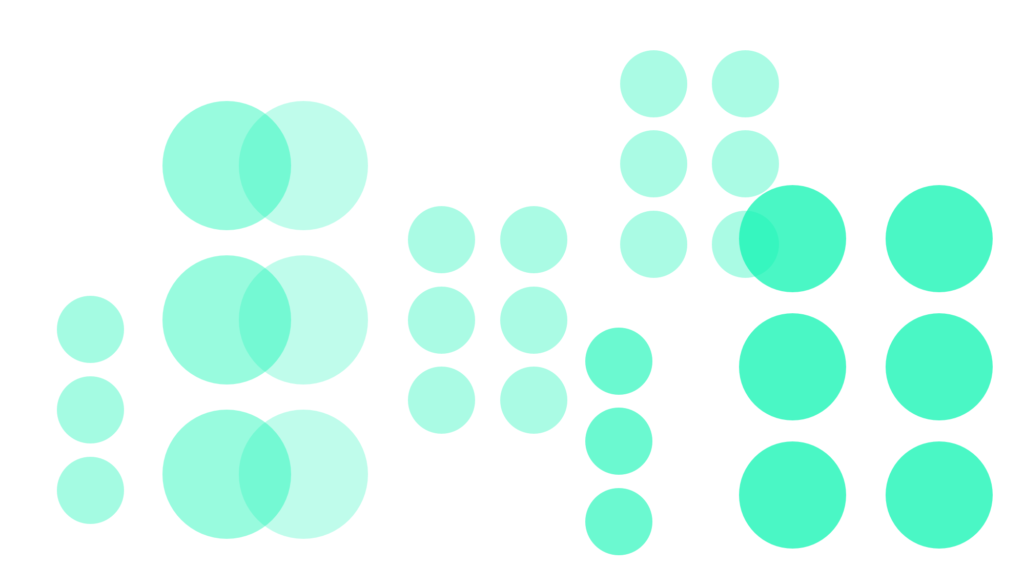 Dekorative Grafik mit grünen Punkten auf weißem Hintergrund