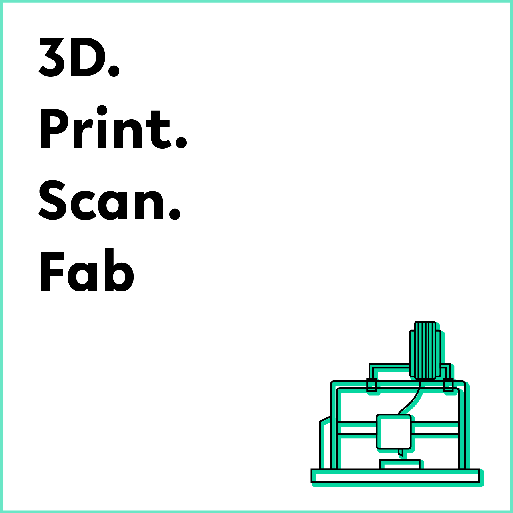 Icon fr 3D Print Scan Fab mit kleinem 3D-Drucker