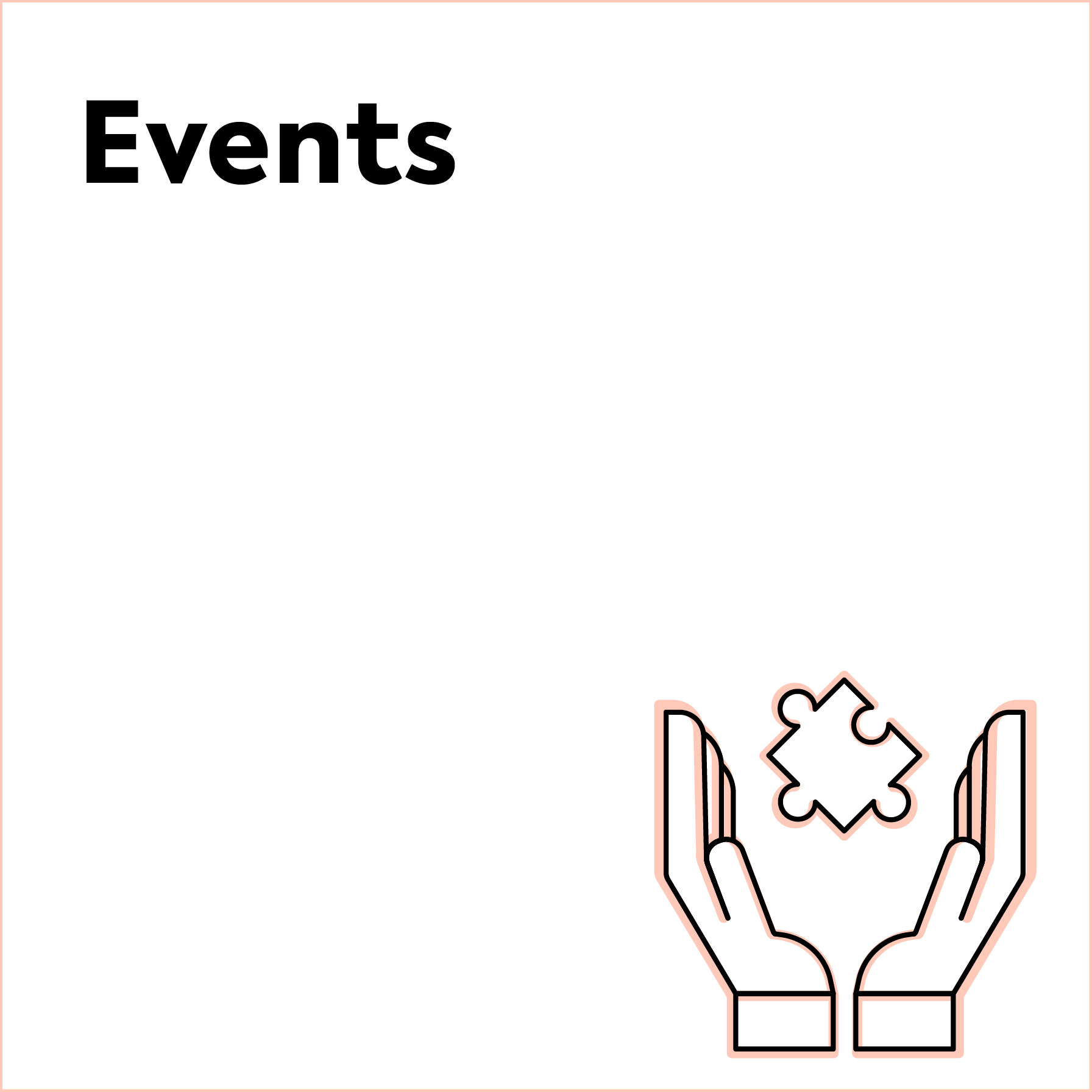 Icon mit Hnden und Puzzleteil fr Events