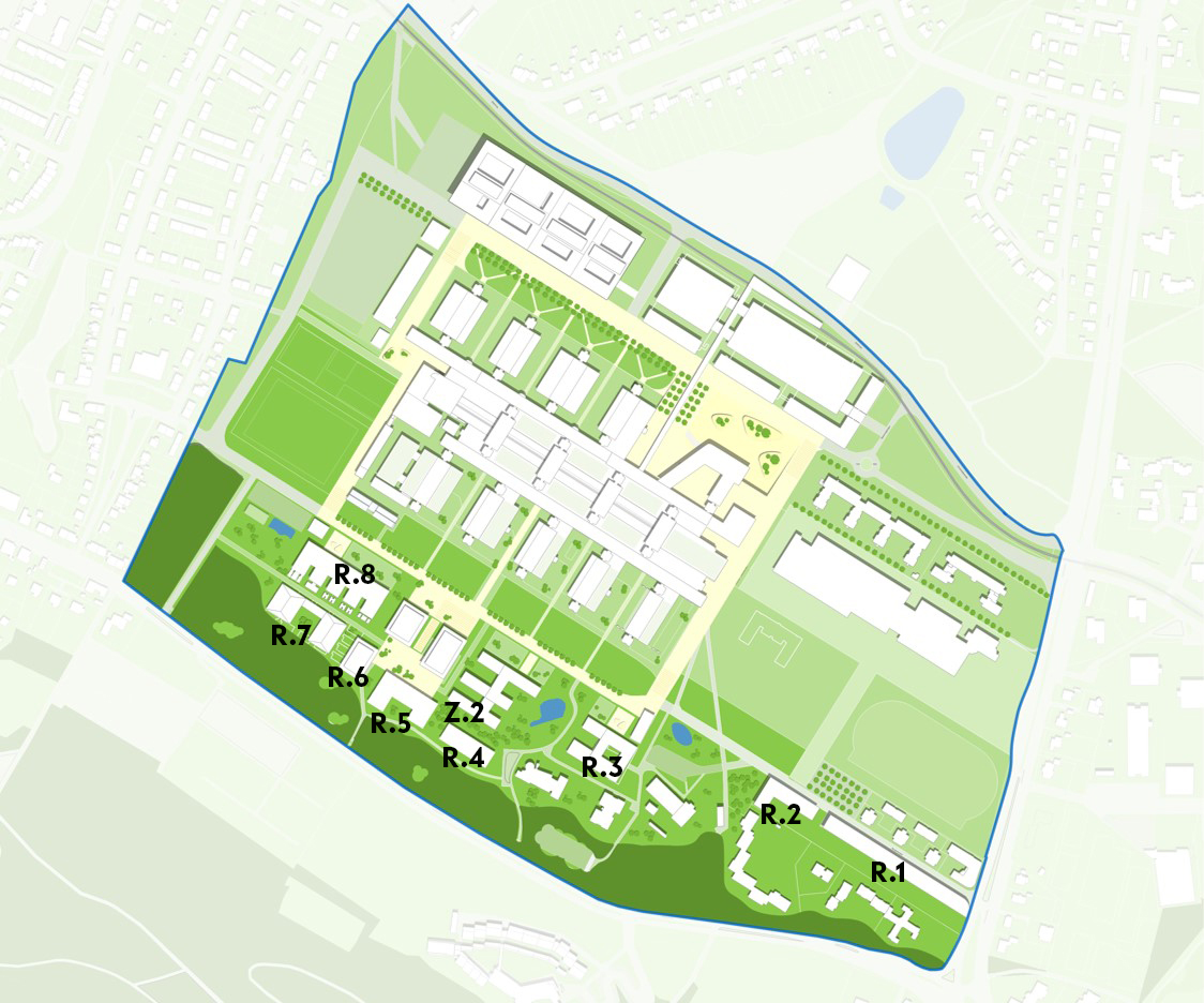 Campusplan mit Medizingebäuden